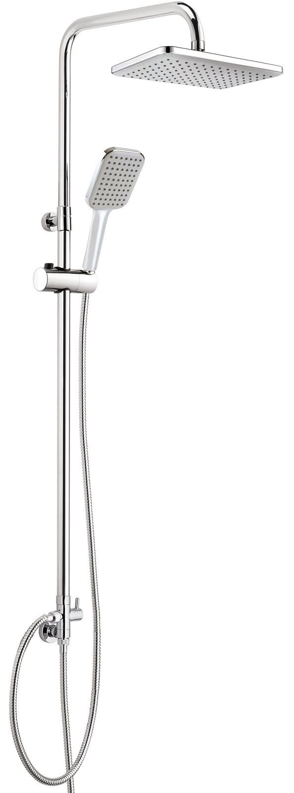 Deante Chrom Duschsystem "Tubo" mit Regendusche und Handbrause