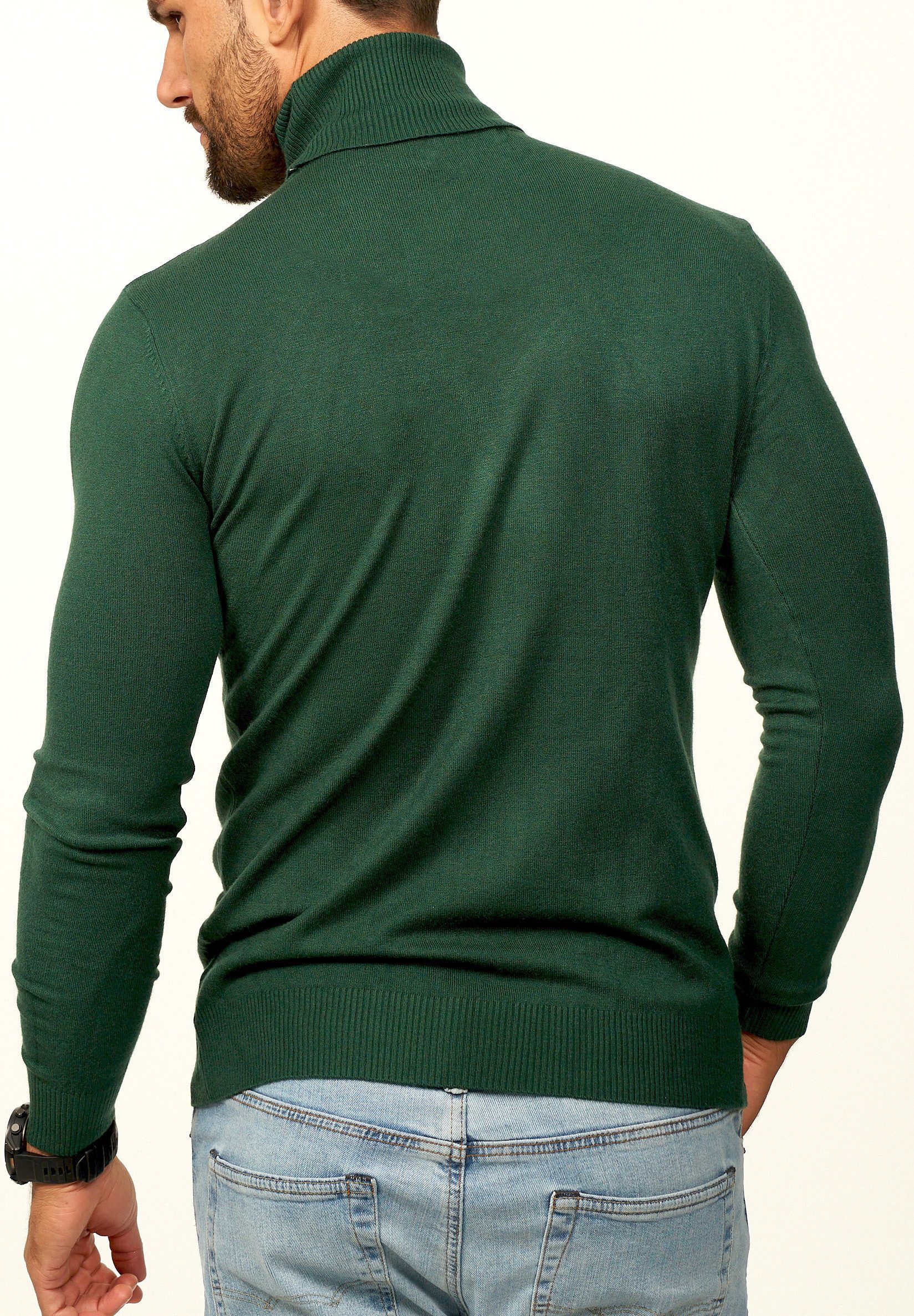 DAILY COTTON Rollkragenpullover als Feinstrick Pulli in Slim Fit für Herren Männer Winterpullover - Casual & Business Look Rolli