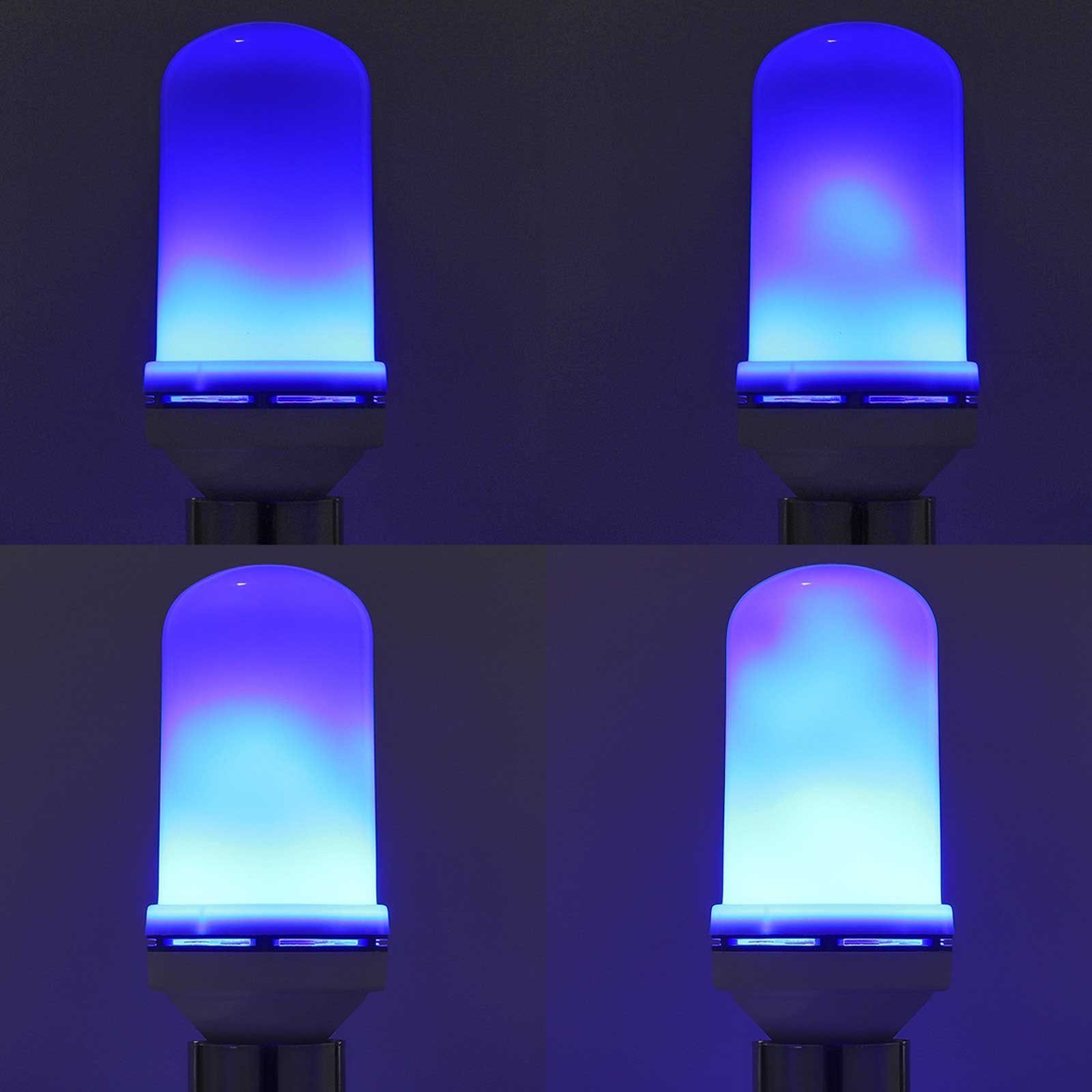 Flammeneffekt, Halloween Weihnachten, 4 Regenbogen/Gelb/Blau Modi, für E27, Rosnek Dekolicht LED