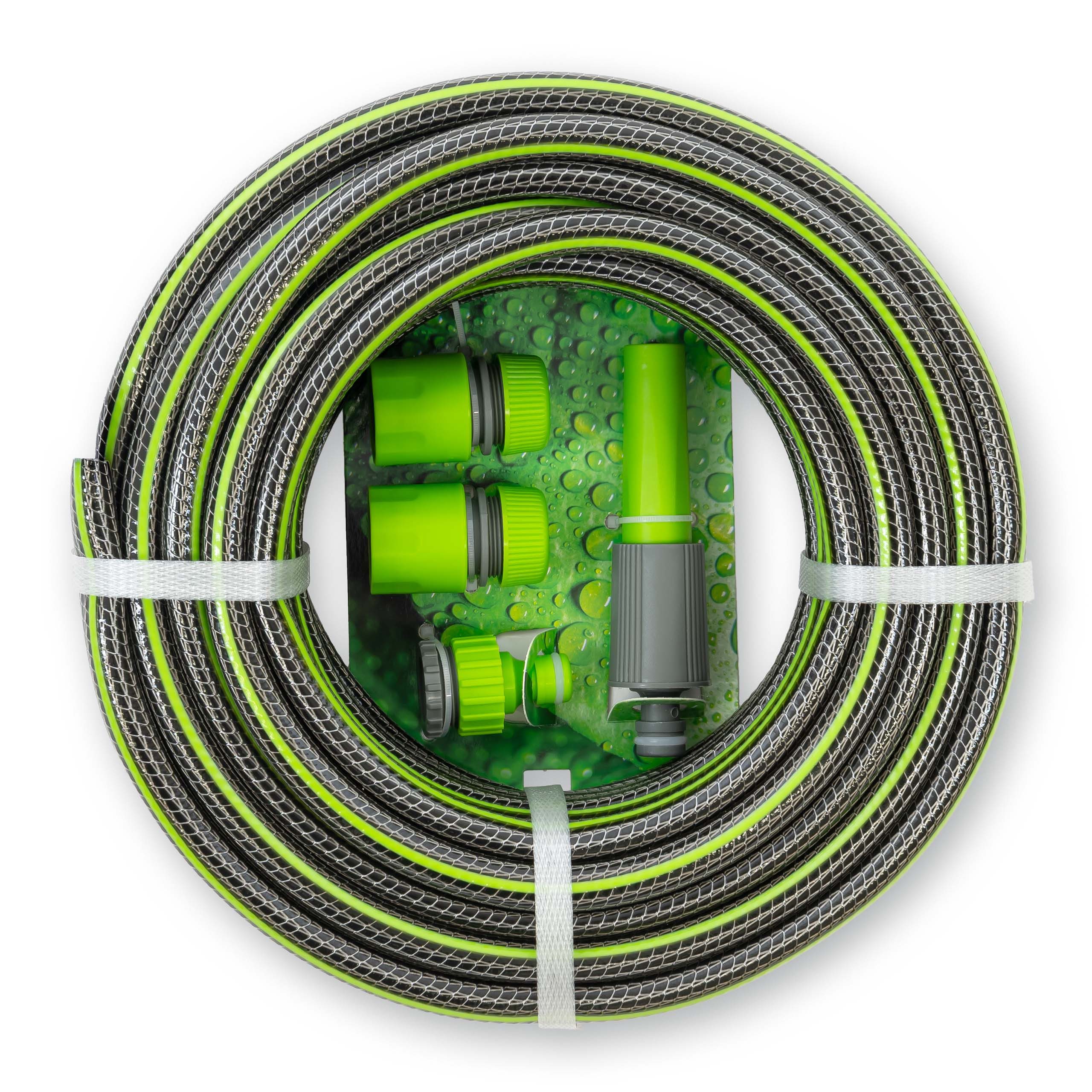 kamelshopping Gartenschlauch Gartenschlauch-Set 1/2", 17,5m, inkl. Kupplungssatz & Sprühdüse, Flexibler Wasserschlauch bis 8 bar, Komplett-Set für Garten