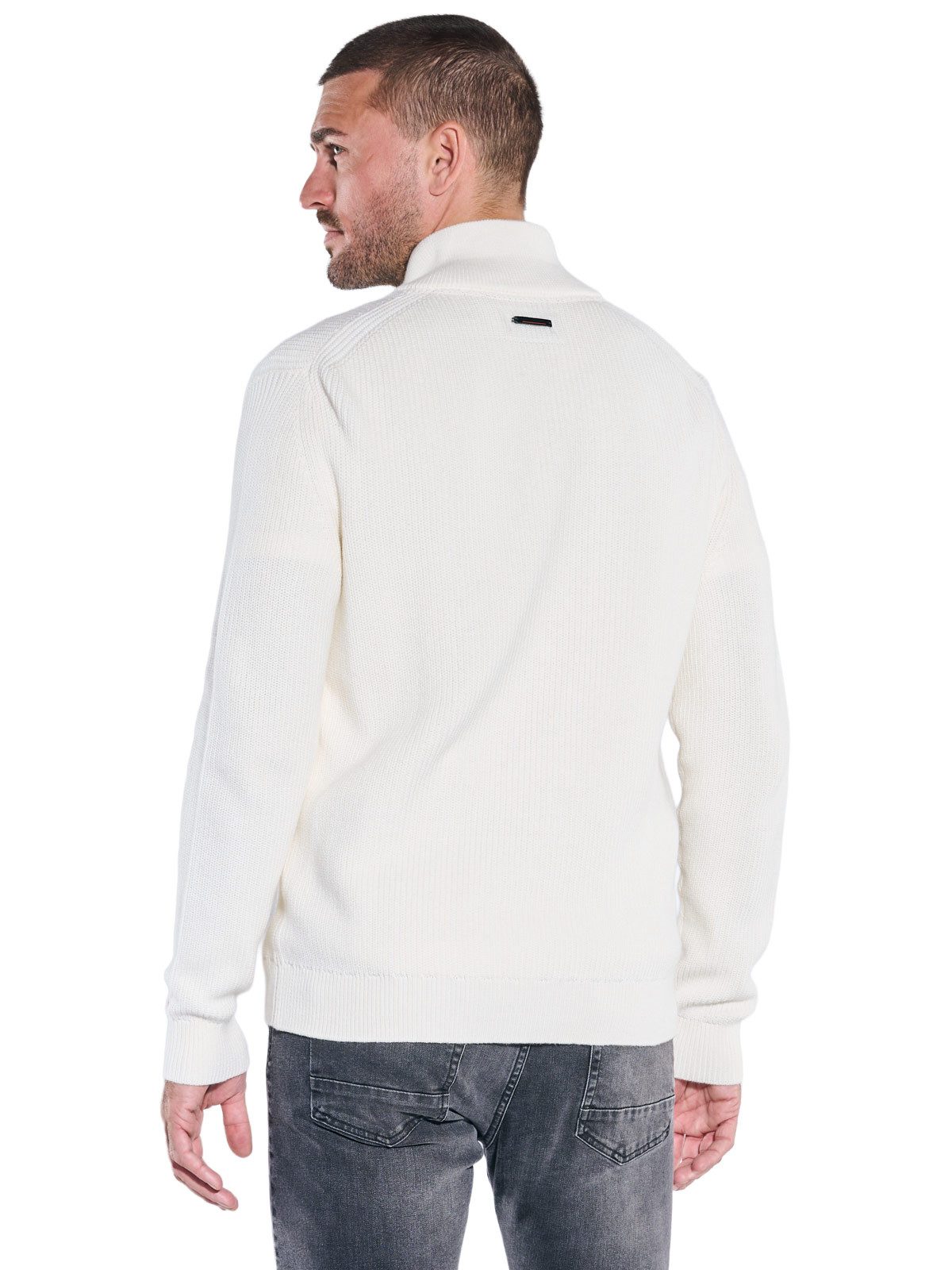 emilio adani Strickjacke Herren Strickjacke, Reinweiss