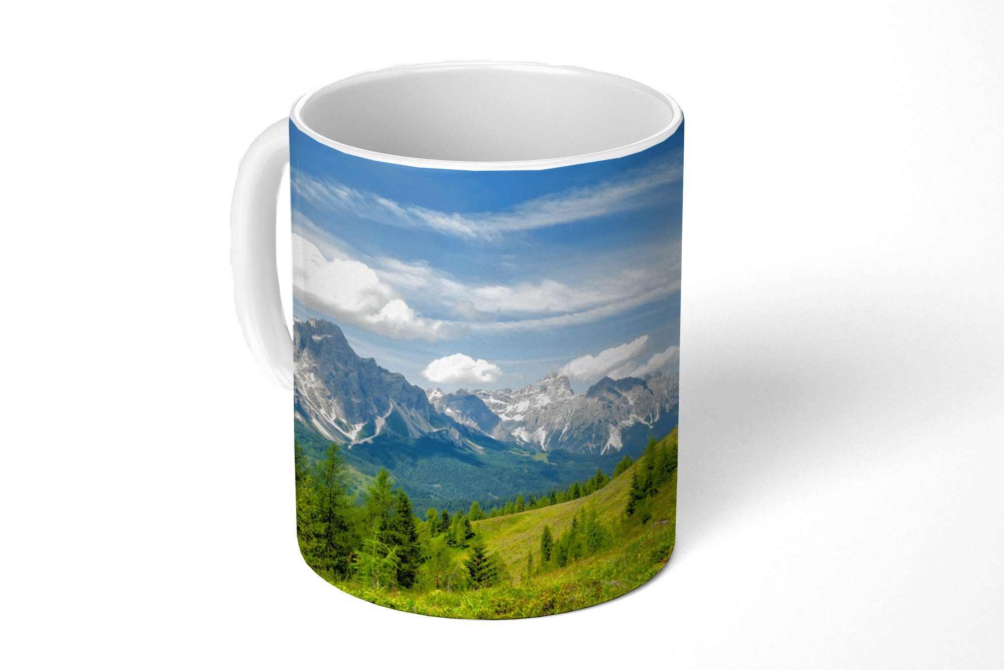 MuchoWow Tasse Alpen - Berge - Gras, Keramik, Kaffeetassen, Teetasse, Becher, Teetasse, Geschenk