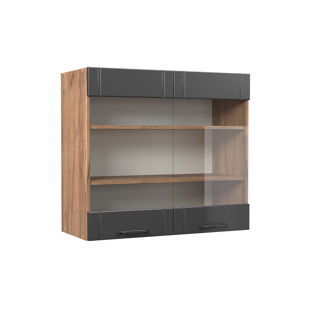 Vicco Glashängeschrank Fame-Line, Dunkelgrau/Goldkraft Eiche, 80 günstig online kaufen