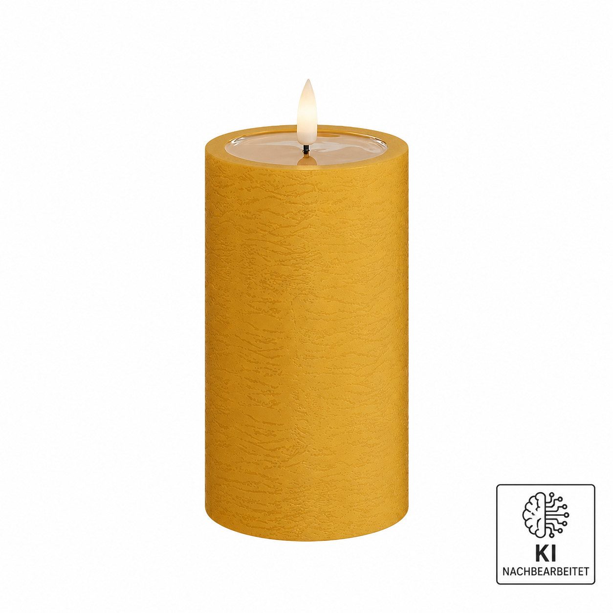 Deluxe Homeart LED-Kerze LED Stumpenkerze 10 cm curry von Deluxe / Unique Homeart Candle / Kerz