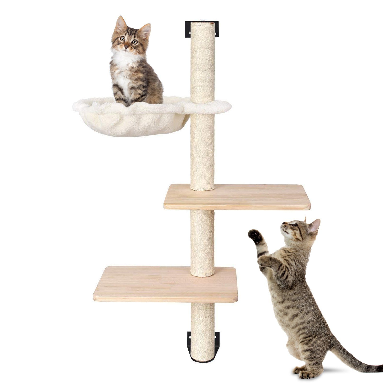 TLGREEN Katzen-Kletterwand Kratzbaum Wandmontage 104 cm, Wandkratzbäume