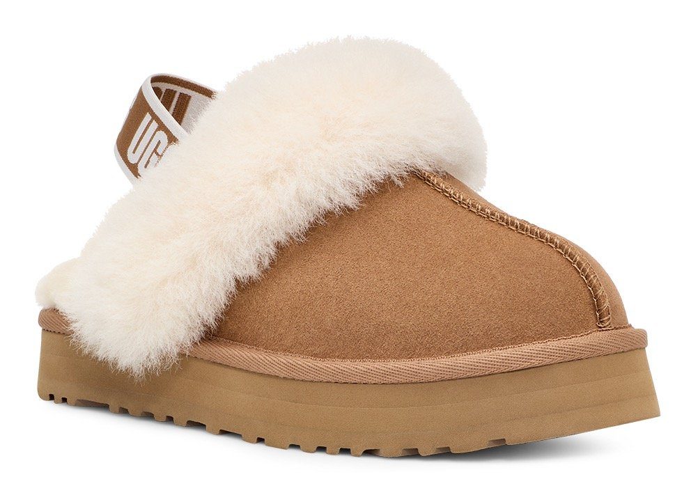 UGG Funkette Hausschuh Plateau Clog, Mule, Hausschuh mit elastischem Fersen-Strap