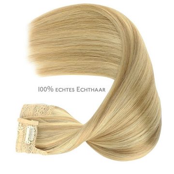 Wennalife Echthaar-Extension Echthaarverlängerungen, Halo-Haare,hellblond, goldblond hervorgehoben