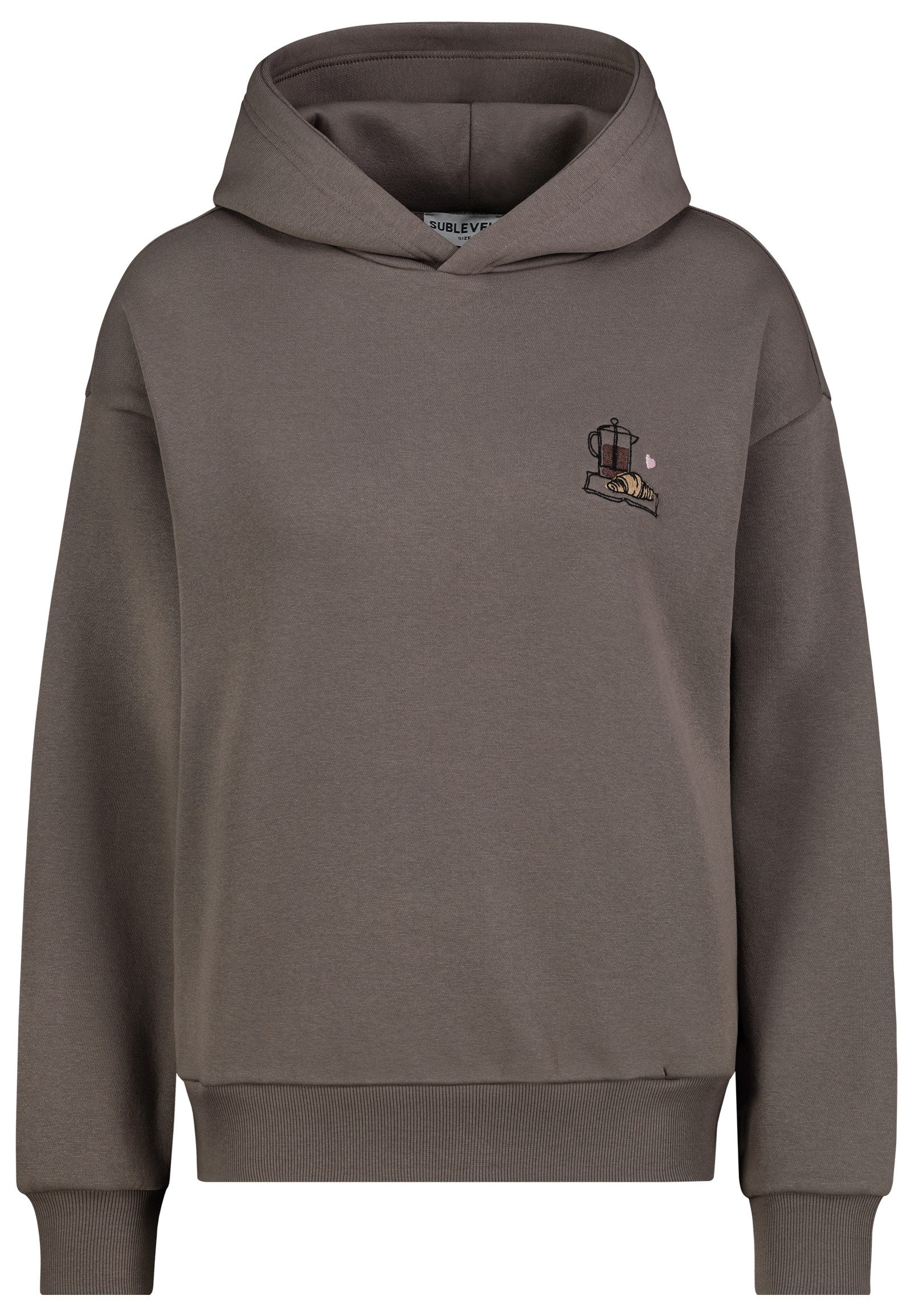 SUBLEVEL Kapuzenpullover Damen Sweat Hoodie mit Backprint Applikation vorne, warme Sweatqualität