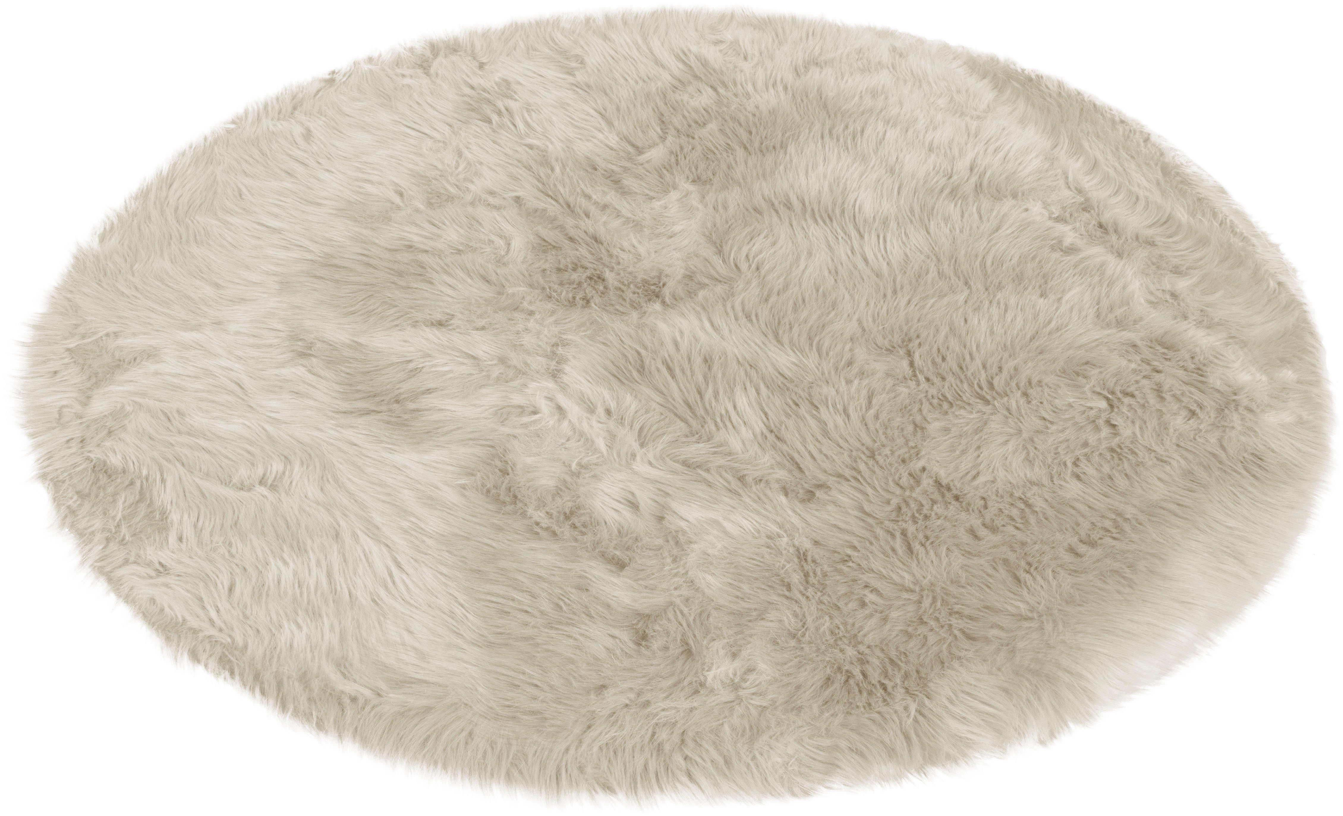 OTTO home Hochflor-Teppich Valeria Fellteppich kuschelig, rund, Höhe: 60 mm, Kunstfell, weiche Teppiche, Wohnzimmer, Schlafzimmer, Esszimmer