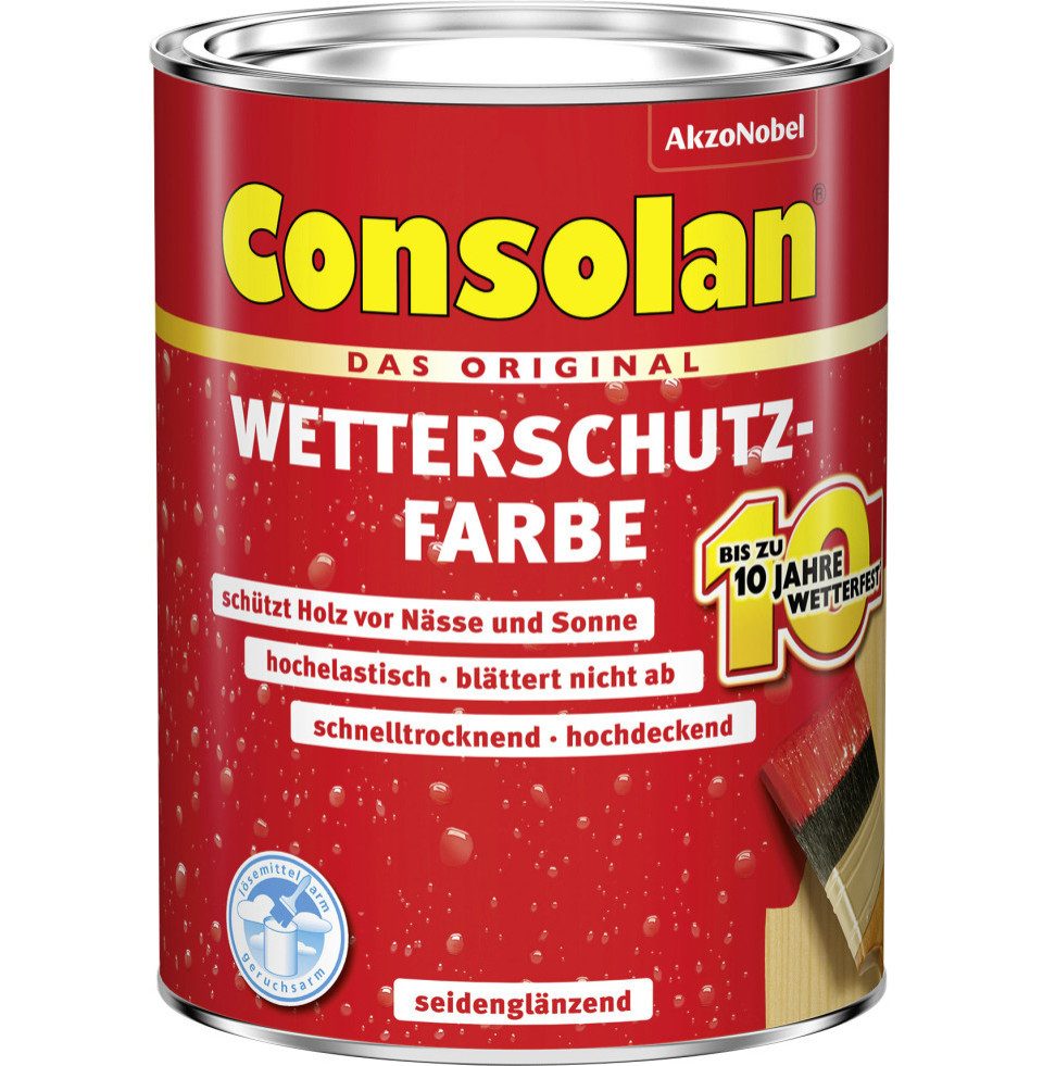 Consolan  Holzschutzlasur Consolan Wetterschutz-Farbe 0,75 L sommerblau