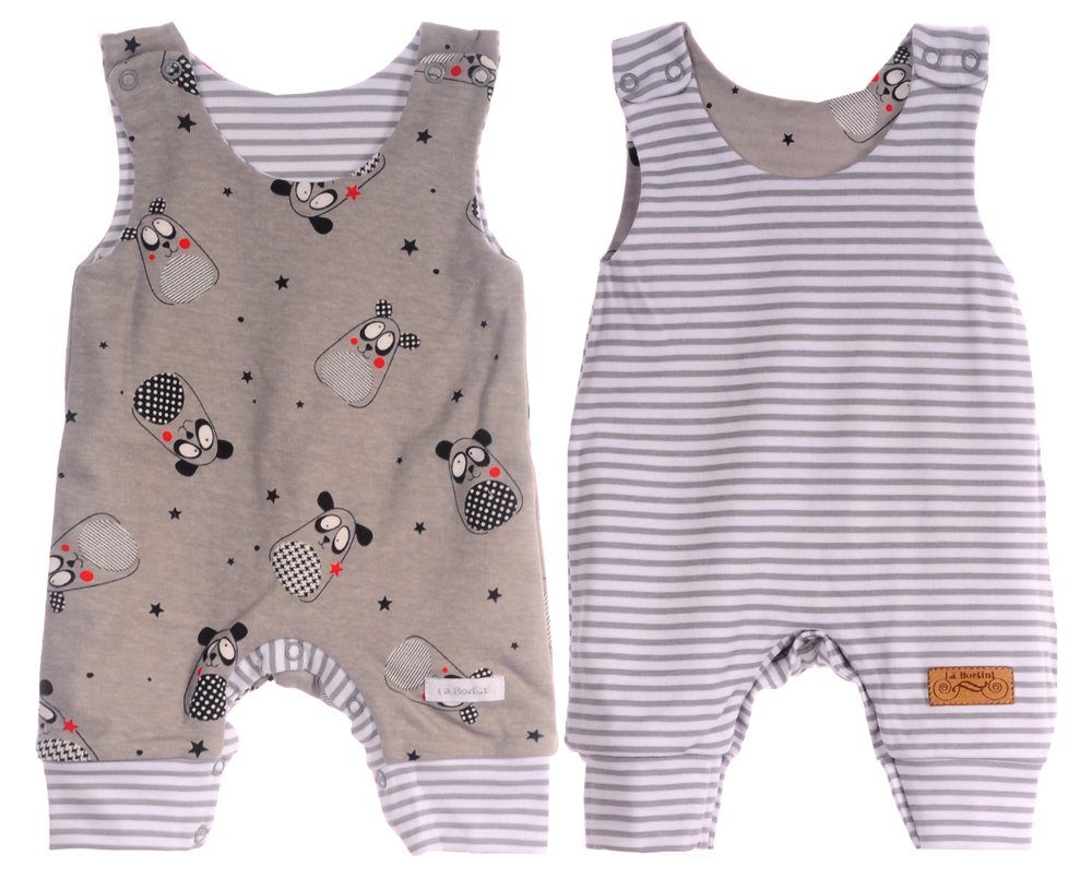 La Bortini Strampler Baby Strampler doppelseitig mit Wende Funktion gestreift aus reiner Baumwolle, 44 50 56 62 68 74 80 86