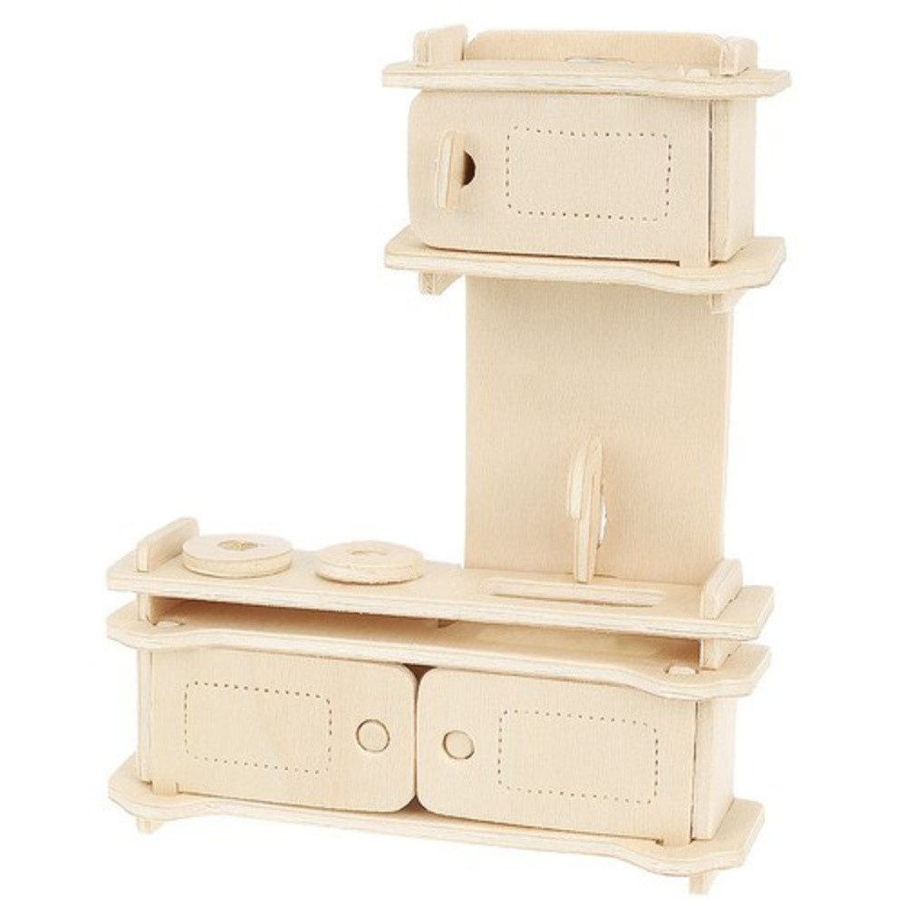 KRUZZEL Lernspielzeug Holzmöbel Puppen Kinder (Spar-Set, 38-St., kreativ interaktiv), fordert Feinmotorik