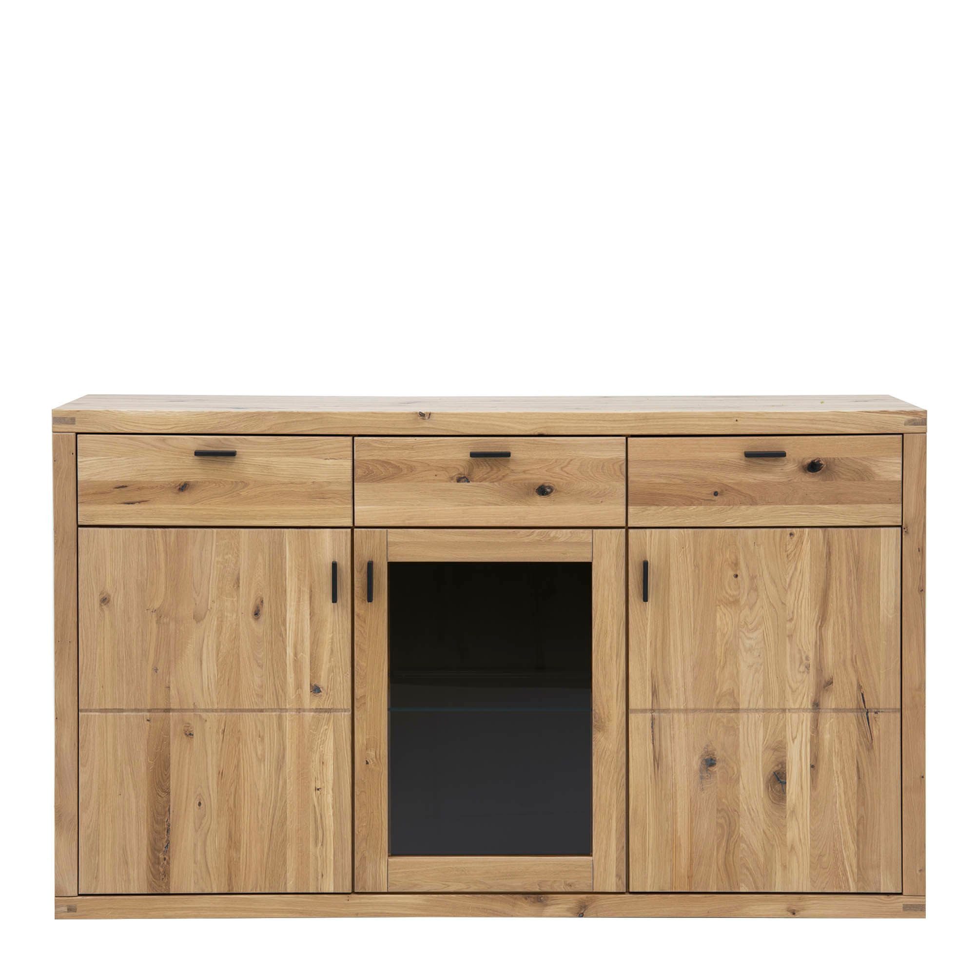 Empinio24 Kommode Serra, 3-türig, Eiche teilmassiv bianco, Breite 158 cm