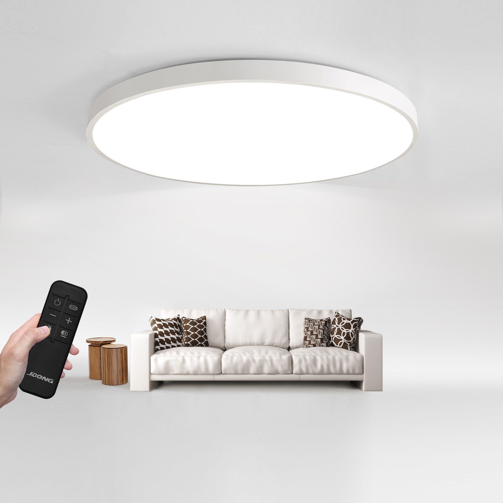 JDONG LED Deckenleuchte Flach Rund Weiß günstig online kaufen