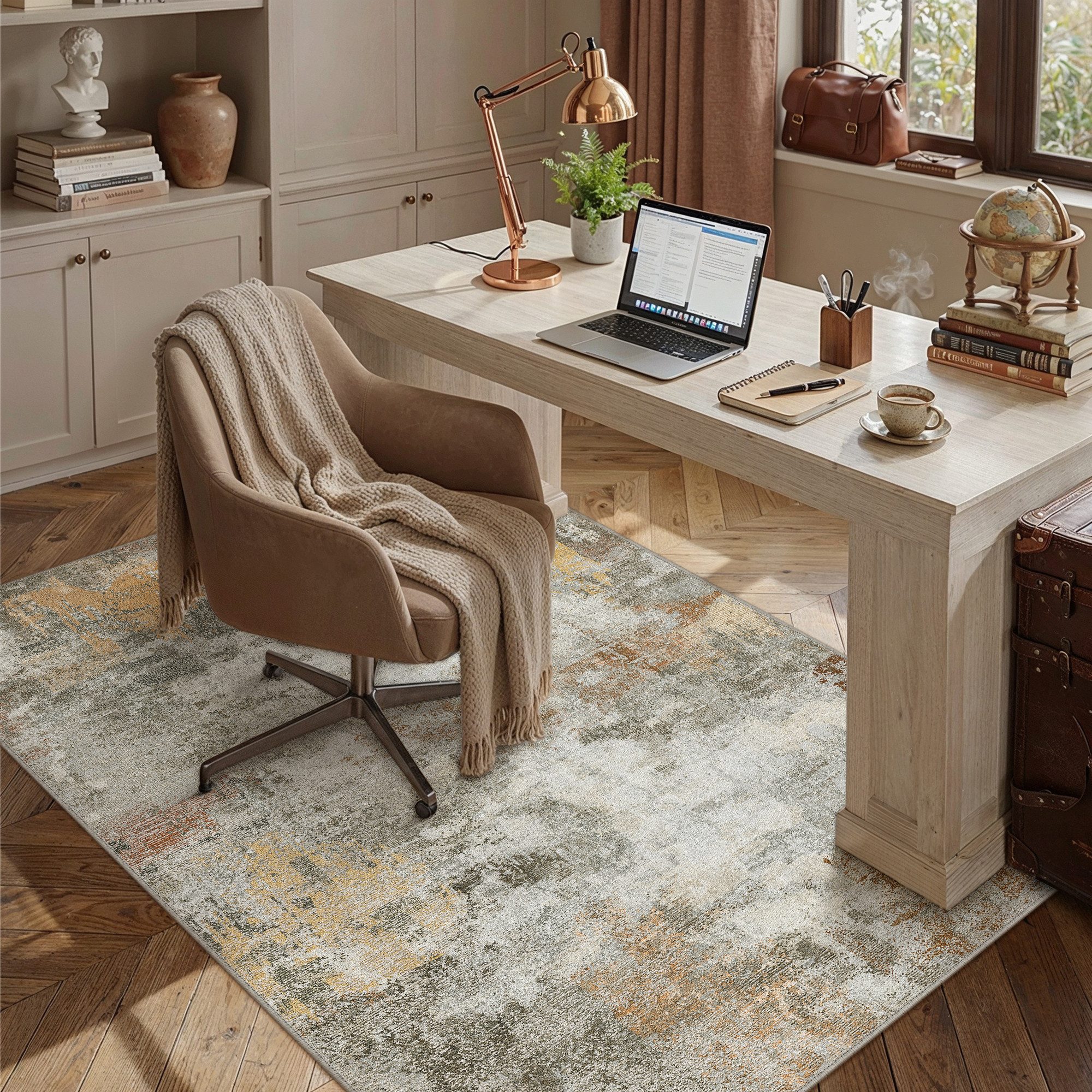 PURECOZY Teppich Kurzflor, modern abstrakt Scandi-Look, waschbar & weich, Rechteckig, Höhe: 5 mm, geeignet für Innenräume, 120x180, 160x230, 200x300, 300x400 cm