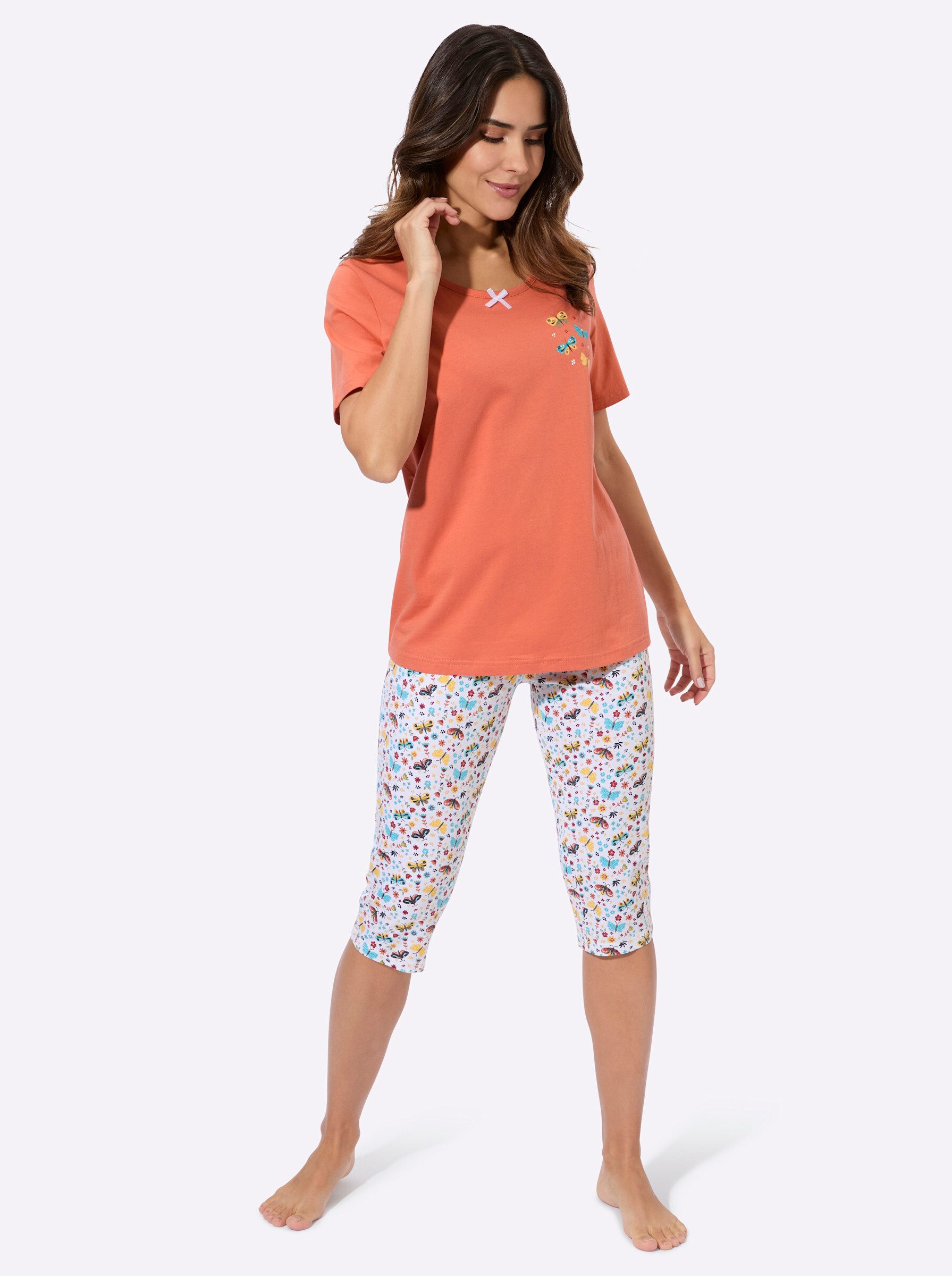 Sieh an! Schlafanzug Capri-Schlafanzug Kurzarm