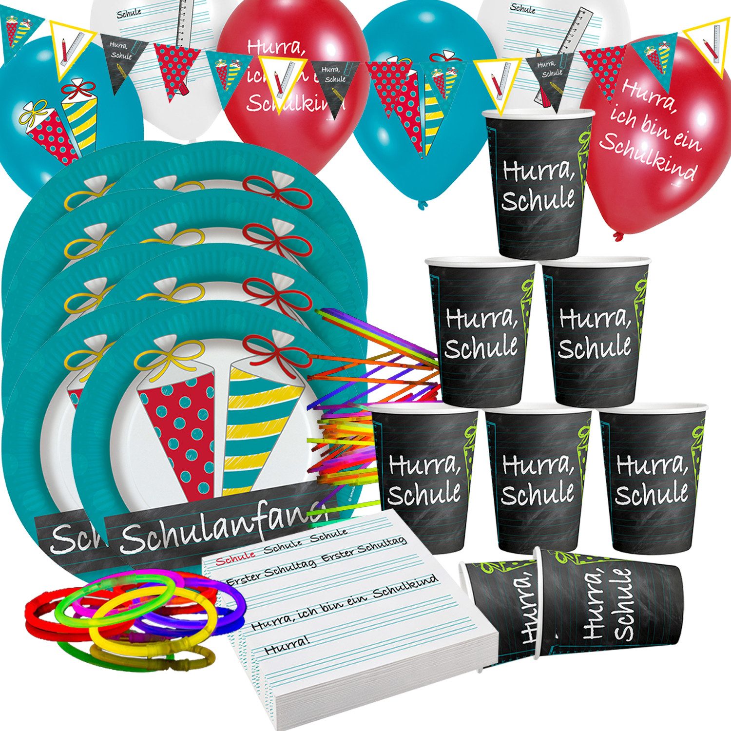 Riethmüller Papierdekoration Schulanfang Party Deko Set - Dekoration für die Einschulung