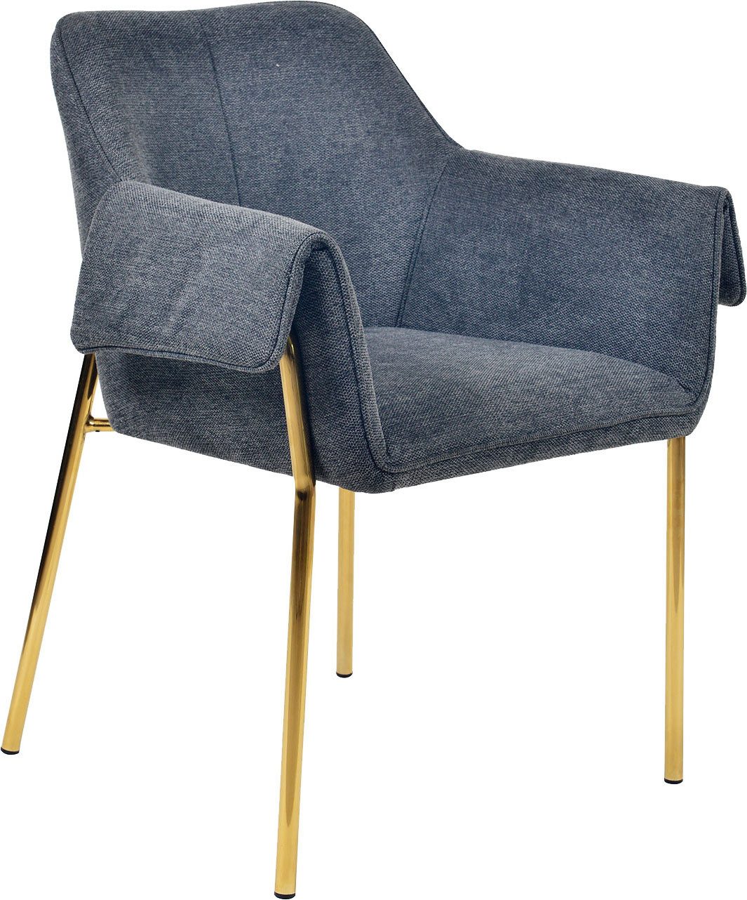 Kayoom Polsterstuhl Stuhl Galia 125, gepolsterte Rückenlehne und Sitzfäche (1 St), gemütliches Desig, goldenes Gestell, pflegeleichter Stoffbezug
