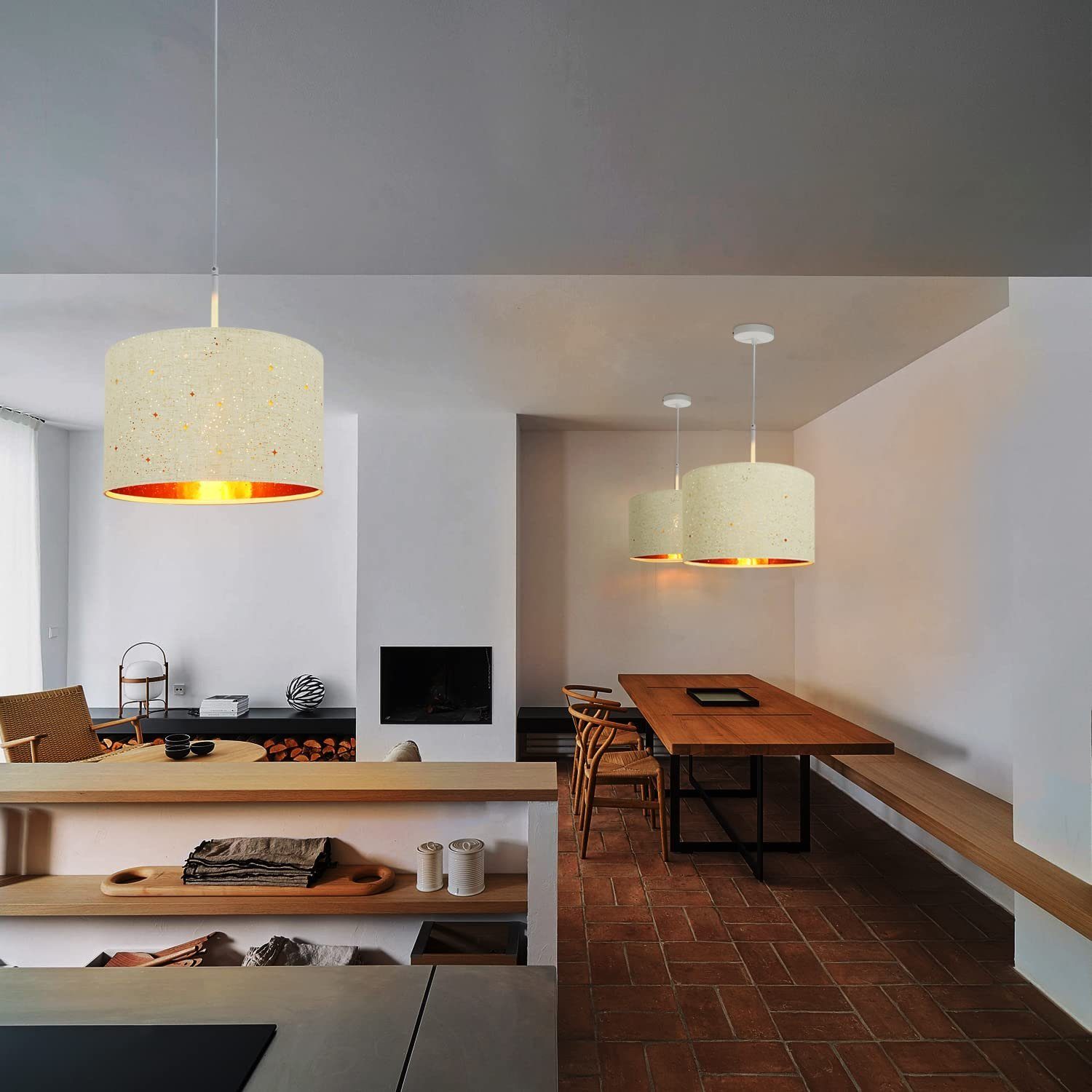ZMH Pendelleuchte Modern Stern Stoffschirm Design günstig online kaufen