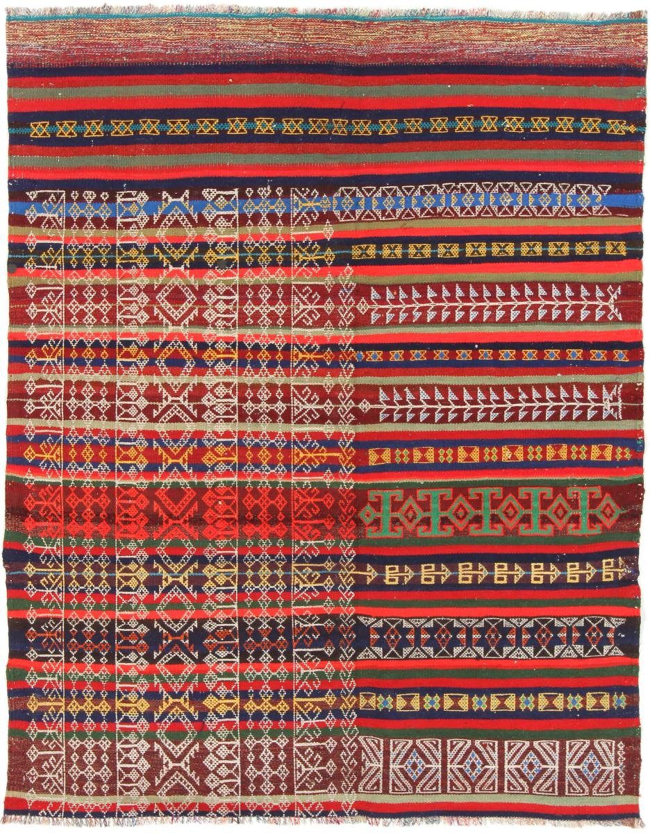 Orientteppich Kelim Afghan Antik 126x160 Handgewebter Orientteppich, Nain Trading, rechteckig, Höhe: 3 mm
