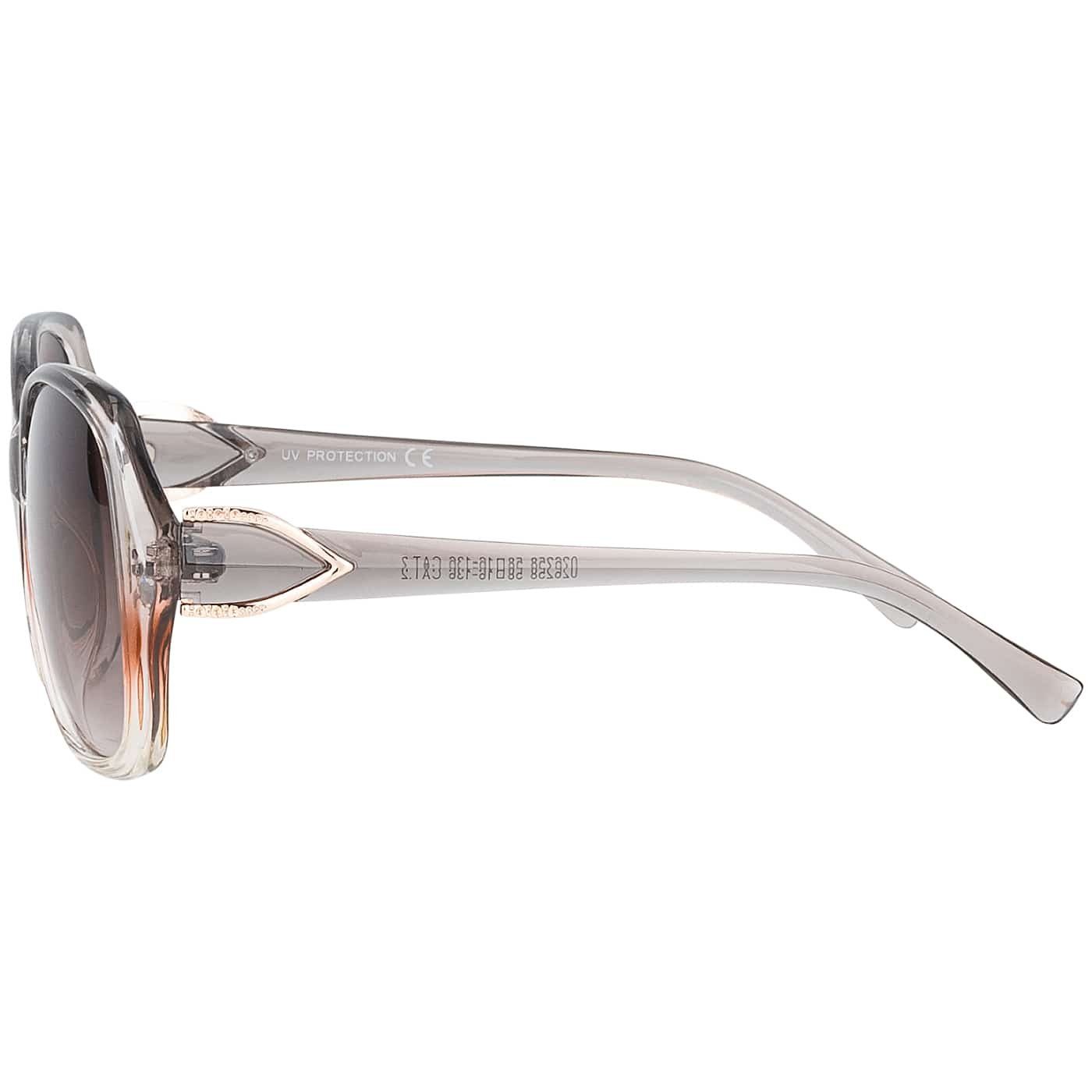 Rundglas mit (1-St) Designer Grau Pilotenbrille Damen Eyewear BEZLIT braun Linsen schwarz, und violetten Sonnenbrille