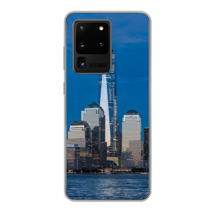 MuchoWow Handyhülle Der prächtige Wolkenkratzer des World Trade Center unter strahlend Phone Case Handyhülle Samsung Galaxy S20 Ultra Silikon Schutzhülle