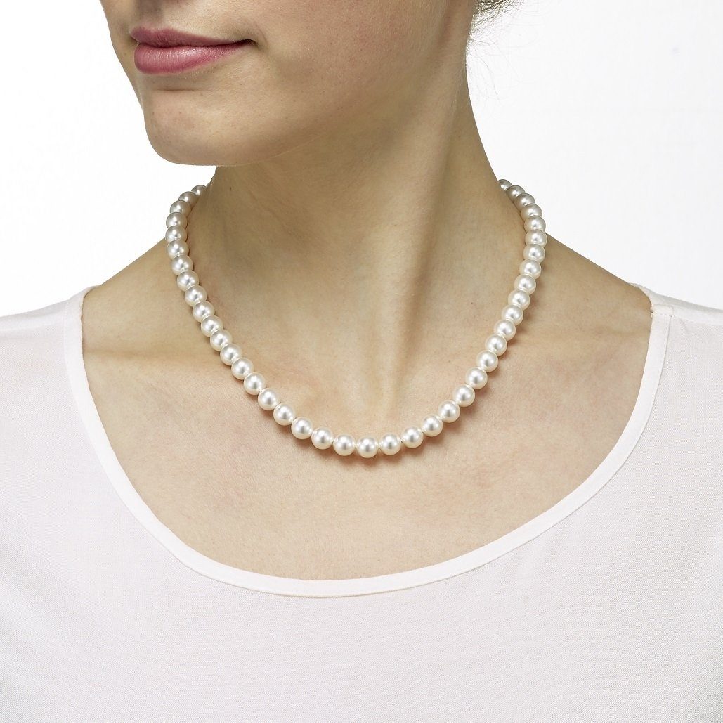 oder weiß No. (inkl. glanzmatt Heideman Perlenkette Collier 8 silberfarben farbig silberfarben poliert Collier Perlen Geschenkverpackung), mit