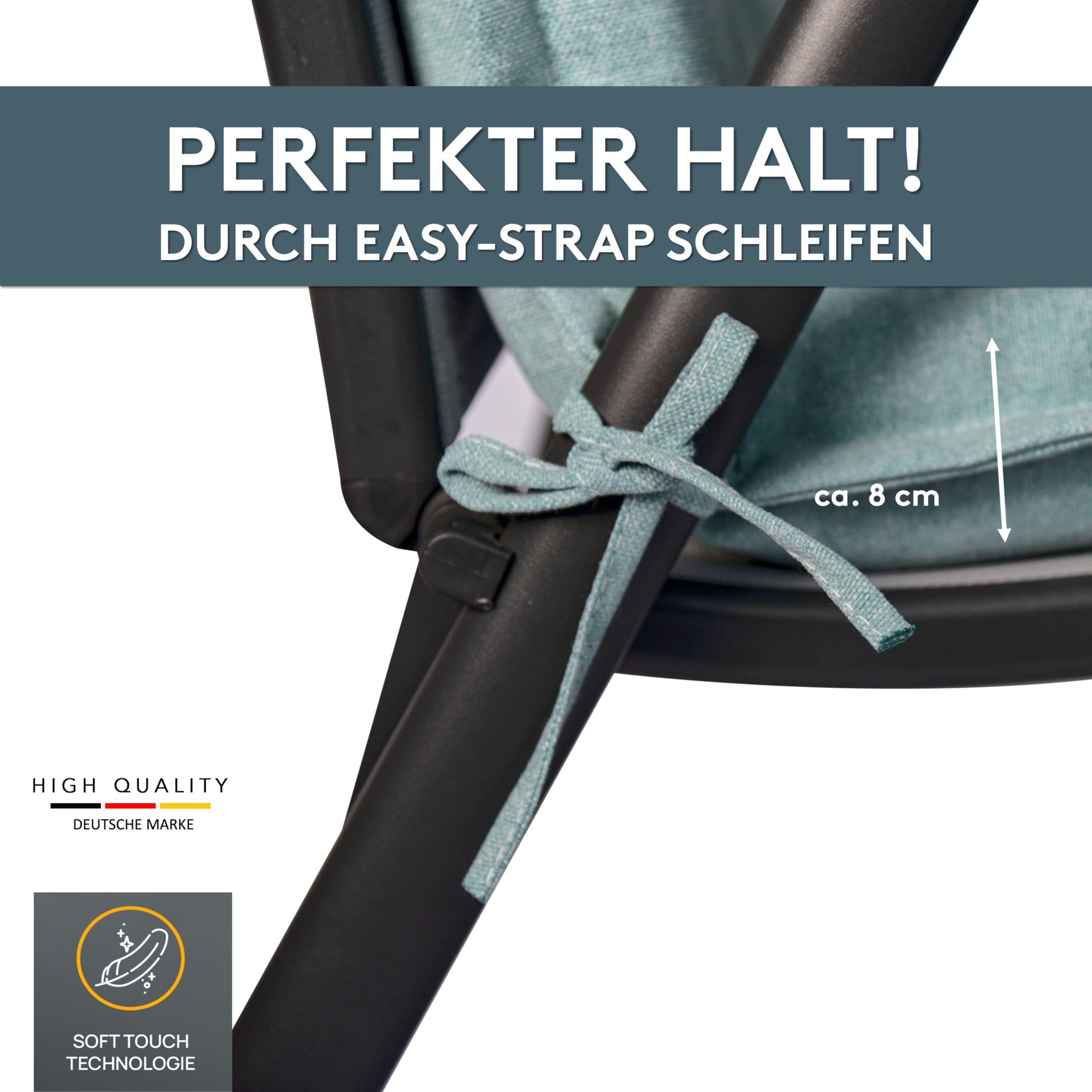 LILENO HOME Hochlehnerauflage Gartenstuhl Auflage, bequeme Sitzauflage für Gartenmöbel, Stuhlkissen, (1 St., 1er Set), Polsterauflage Aqua, Sitzpolster für Klap – Bild 5 von 5