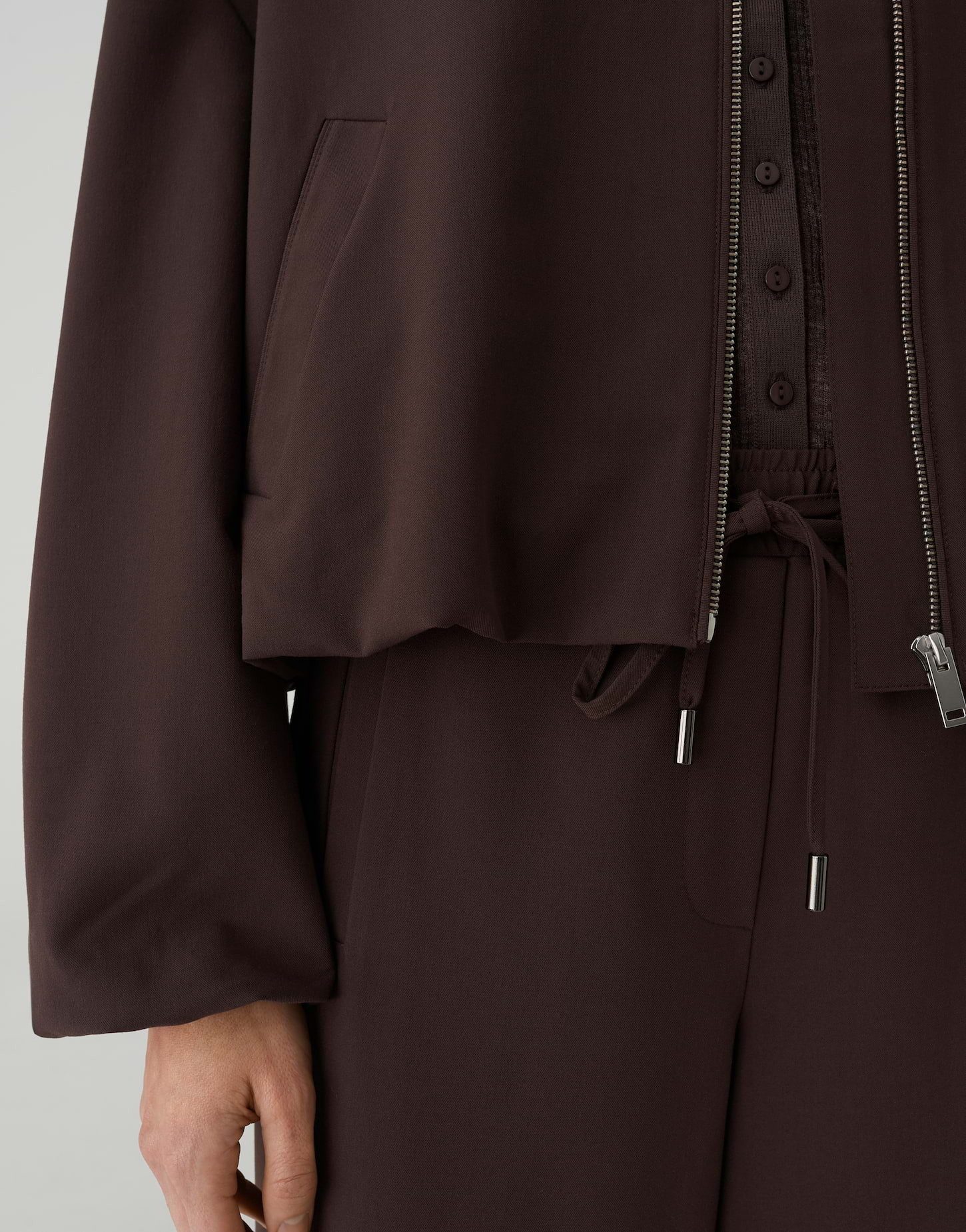 OPUS Jackenblazer JANICA in Twilloptik Weite Passform, ovaler Schnitt, Blousonkragen, schräge Eingrifftaschen