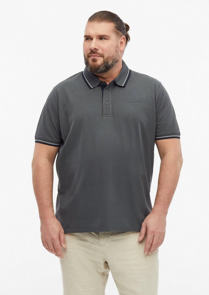 s.Oliver Kurzarmshirt Polo-Shirt Poloshirt aus Baumwollpiqué mit Kontrast-Details
