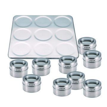 Bergner Gewürzbehälter Masterpro Gewürzdosen-Set magnetisch BGMP-6101, (10-tlg), Gewürzbehälter, Edelstahl, Vorratsbehälter für Gewürze, magnetisch