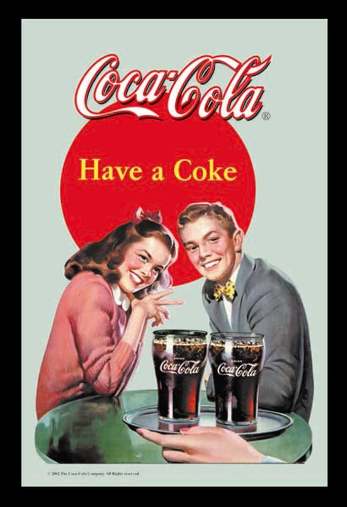 Dekospiegel KS263 Coca Cola - Pärchen - Bedruckter Spiegel