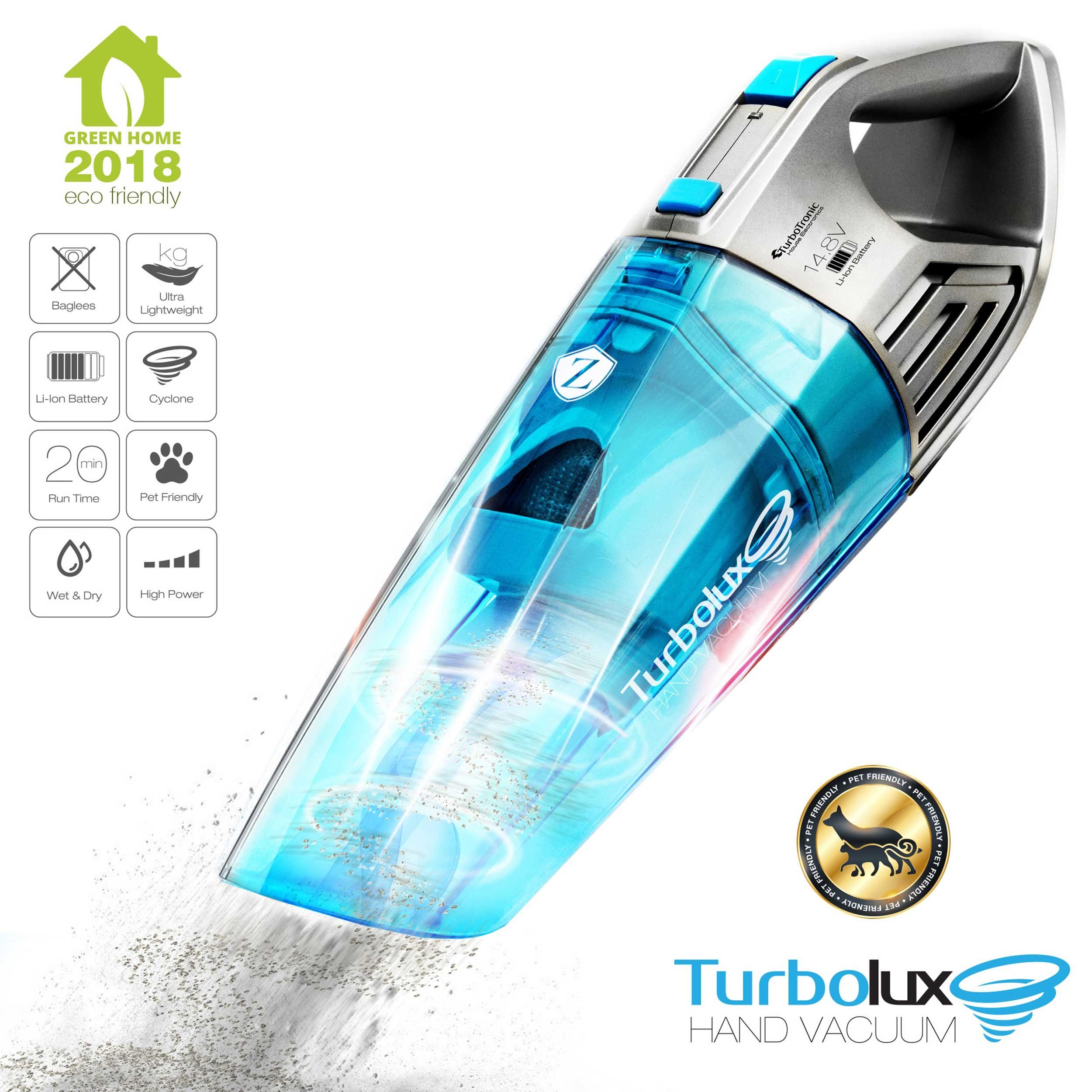 TurboTronic by Z-Line Handstaubsauger 8kpa, 20 Min. Laufzeit, ultra-Leichtgewicht Boden Staubsauger, 100 W