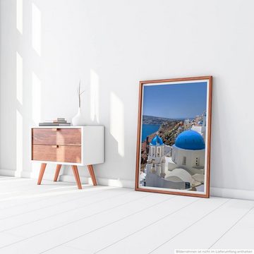 Sinus Art Poster 60x90cm Urbane Fotografie Poster Kirchen Kuppel von Santorini Griechenland