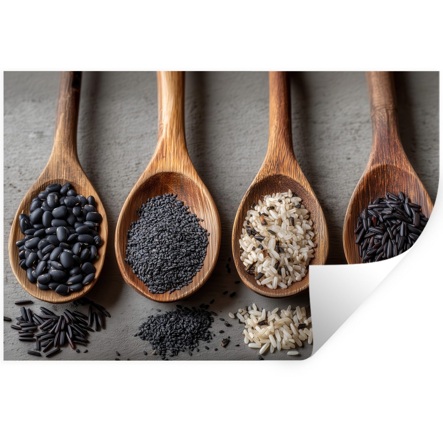 MuchoWow Wandsticker Holz - Löffel - Reis - Saatgut (1 St), Wandtattoo, Sel günstig online kaufen