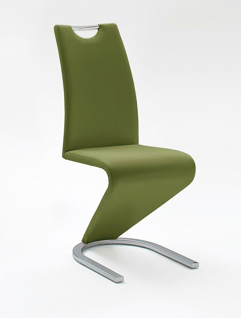 Esszimmerstuhl 2er Set Freischwinger Stuhl Amado, olive