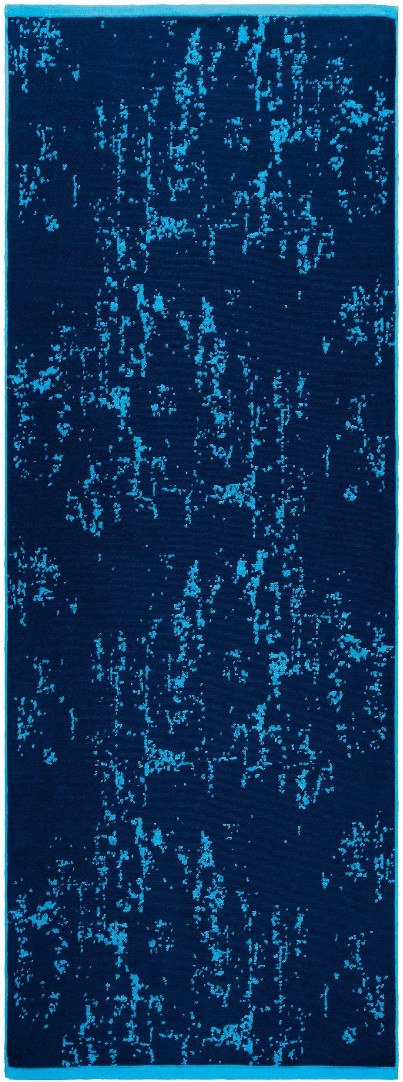 Egeria Saunatuch Rio, Walkfrottee dunkelblau gemustert, (1-St), cm 75x200 Baumwolle reine