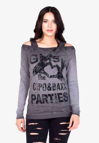 Cipo & Baxx Sweatshirt mit großflächigen Printdetails