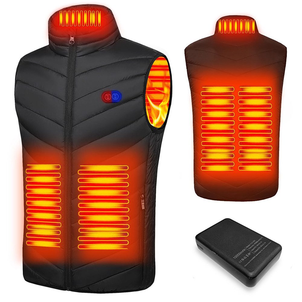 Mincoo Funktionsweste Funktionsweste Heizwesten für Damen Elektrische USB Beheizbare Weste mit Akku Powerbank 10000mAh