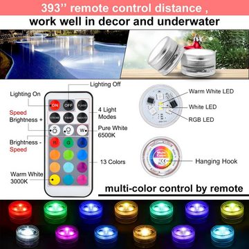 FELIXLEO LED-Lichterkette Mini Unterwasser Licht RGB Multi Mehrfarbige Wasserdichte