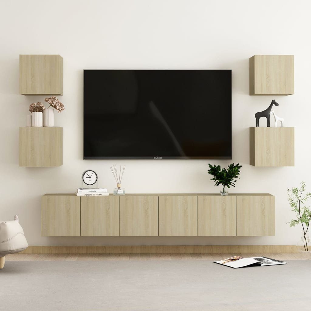 Neue Produkte günstig im Versandhandel bestellen vidaXL TV-Schrank 7-tlg. TV-Schrank-Set Sonoma-Eiche Eiche Sonoma Holzwerkstoff (1-St)