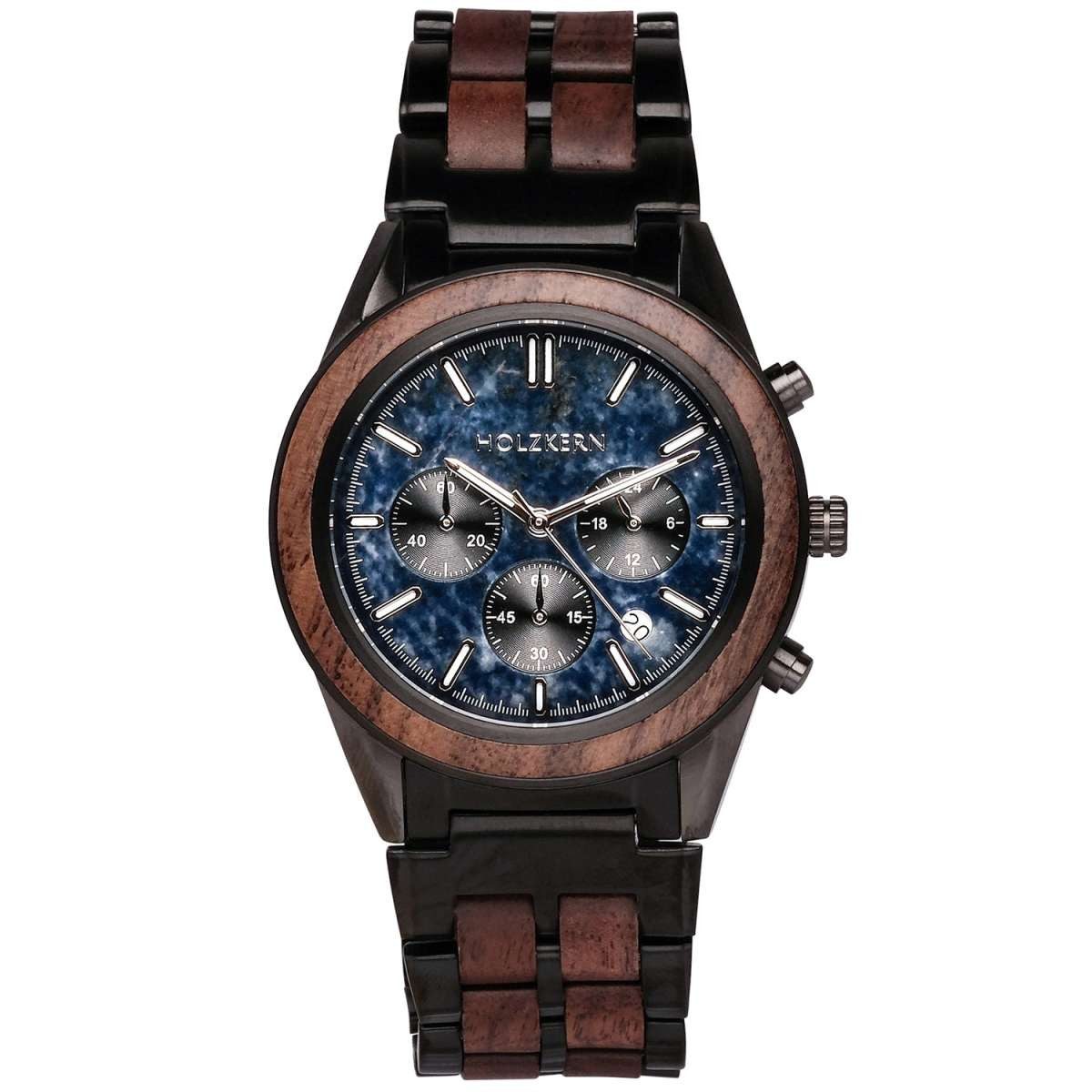 Holzkern Quarzuhr 9120078339282, für Herren-Chronograph Quarz Space Dust Walnuss/Marmor