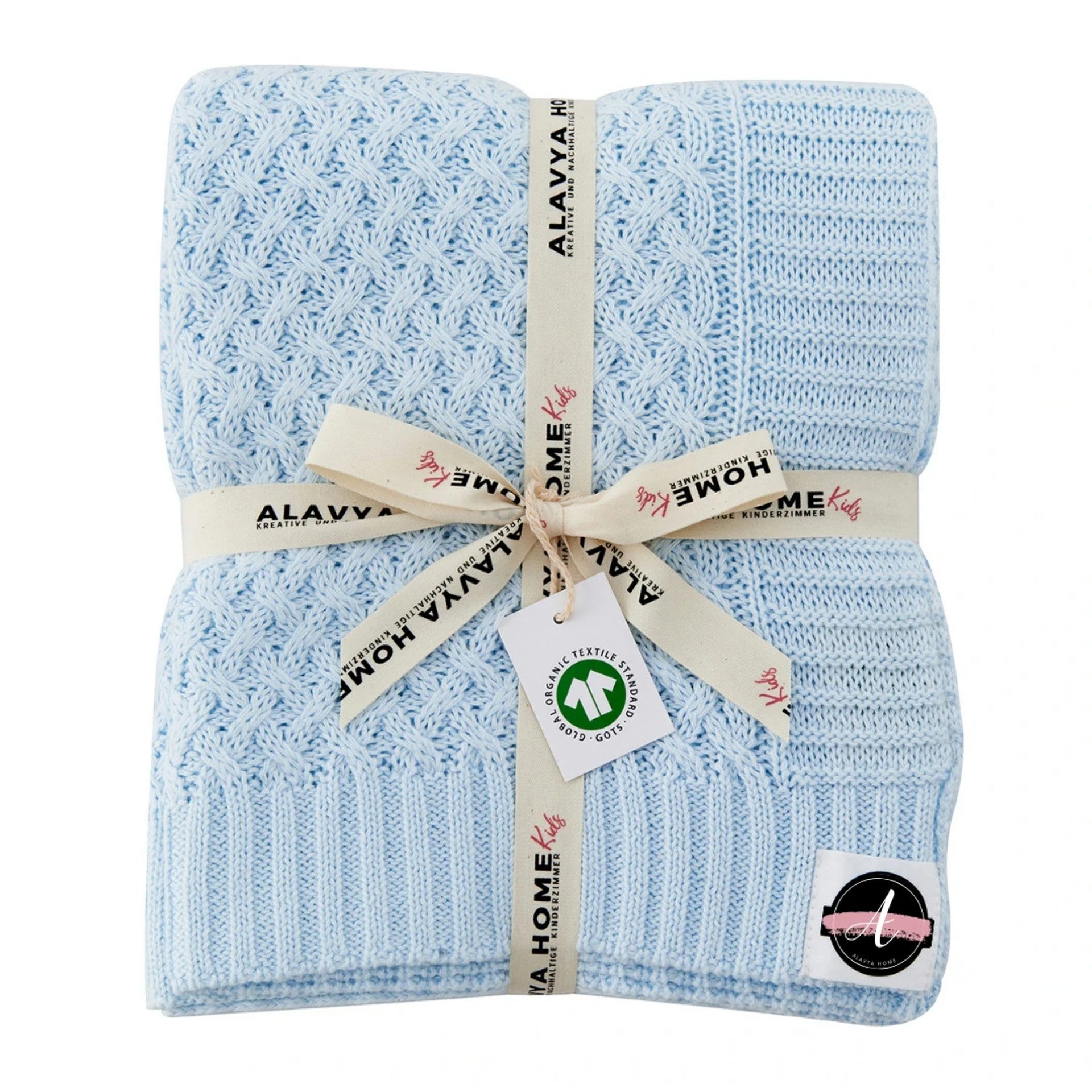 Babydecke Alavya Home Babydecke 75x100 cm GOTS Bio-Baumwolle - Blau, Alavya Home®
