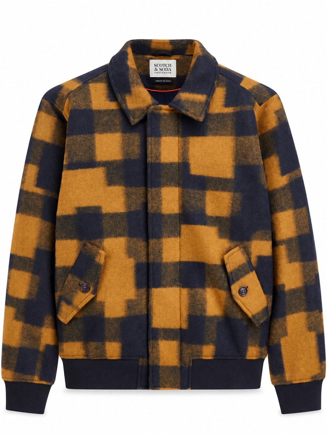Scotch & Soda Bomberjacke Checked wool-blend bomber jacket
