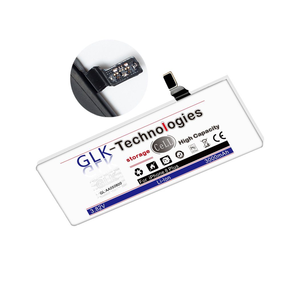 GLK-Technologies Verbesserter Ersatz Akku V) für 3000 Smartphone-Akku Klebebandsätze 8 iPhone (3,8 Plus 2X mAh