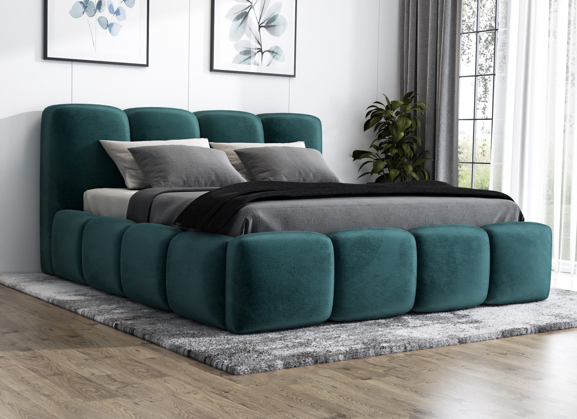 A&J MöbelLand GmbH Polsterbett DANA mit Matratze, Lattenrost und Bettkasten günstig online kaufen