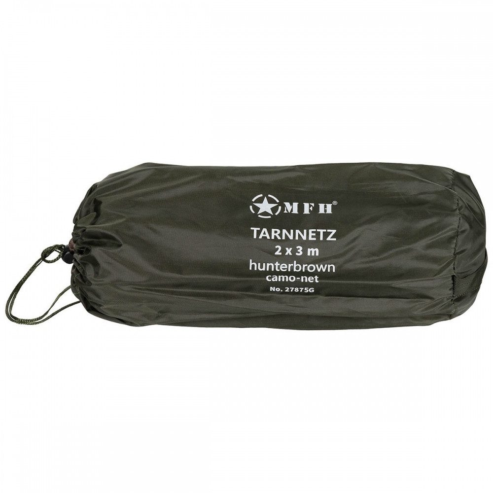 Outdoor Sonnensegel tarnnetz, 2 x 3 m, hunter-braun, mit PVC-Tragebeutel Tarnung.