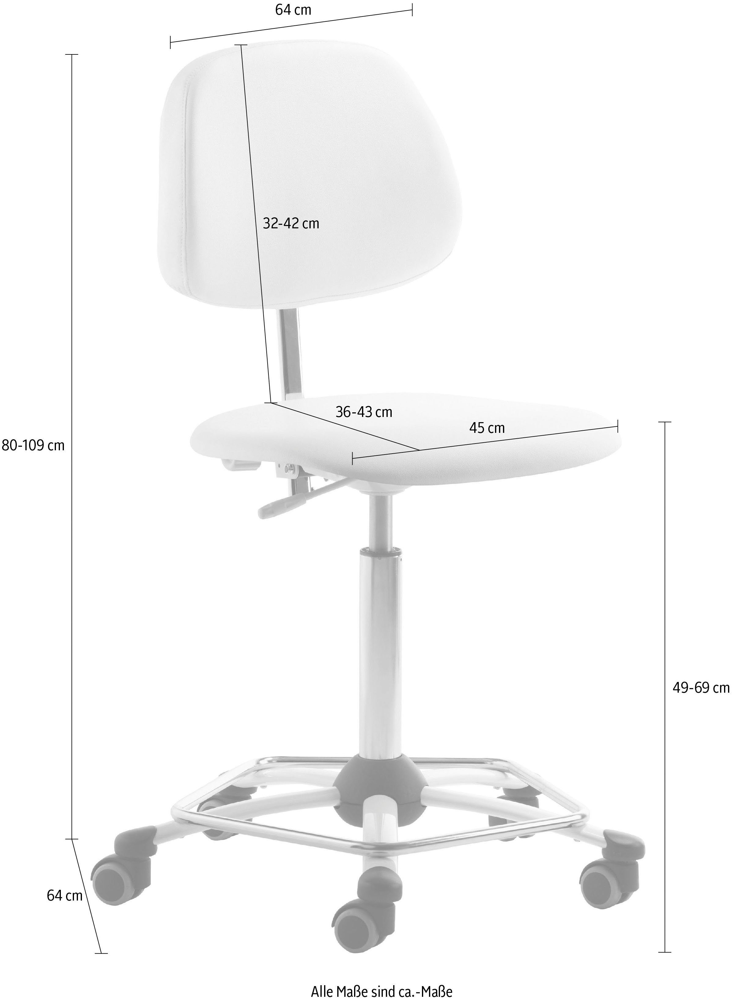 Mayer Sitzmöbel Drehstuhl 2203, Polarweiß desinfektionsmittelbeständiges | Polarweiß Kunstleder