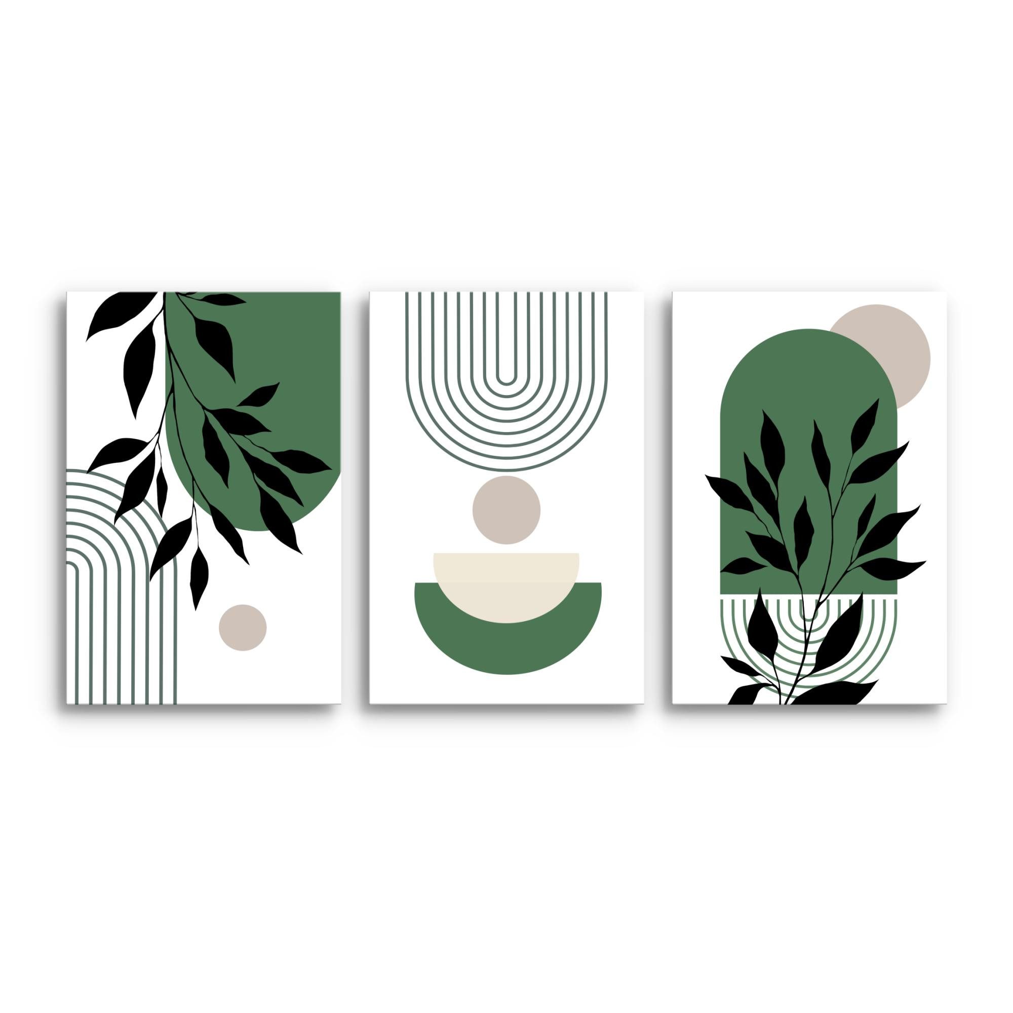 Novart Wandbild Wandbilder Wohnzimmer Abstrakt Figuren Bilder Deko, Grün, m günstig online kaufen