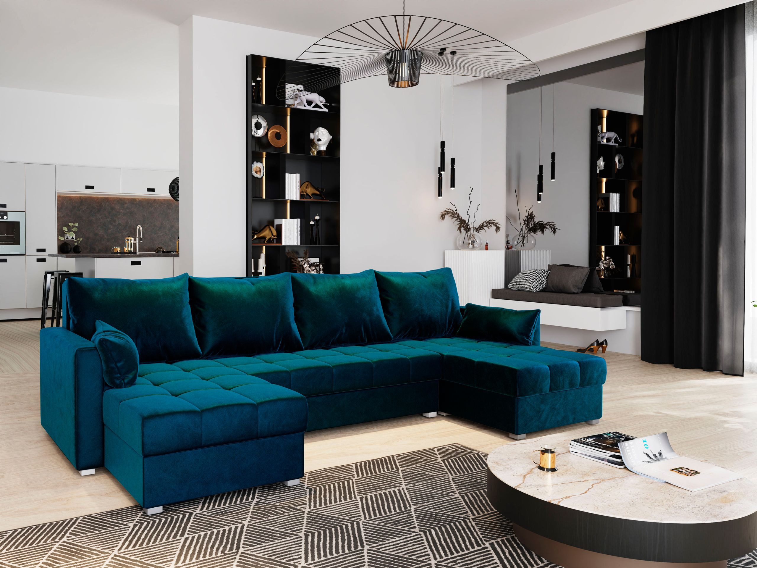 Masseno Ecksofa NAKO mit Schlaffunktion U-Form, günstig online kaufen